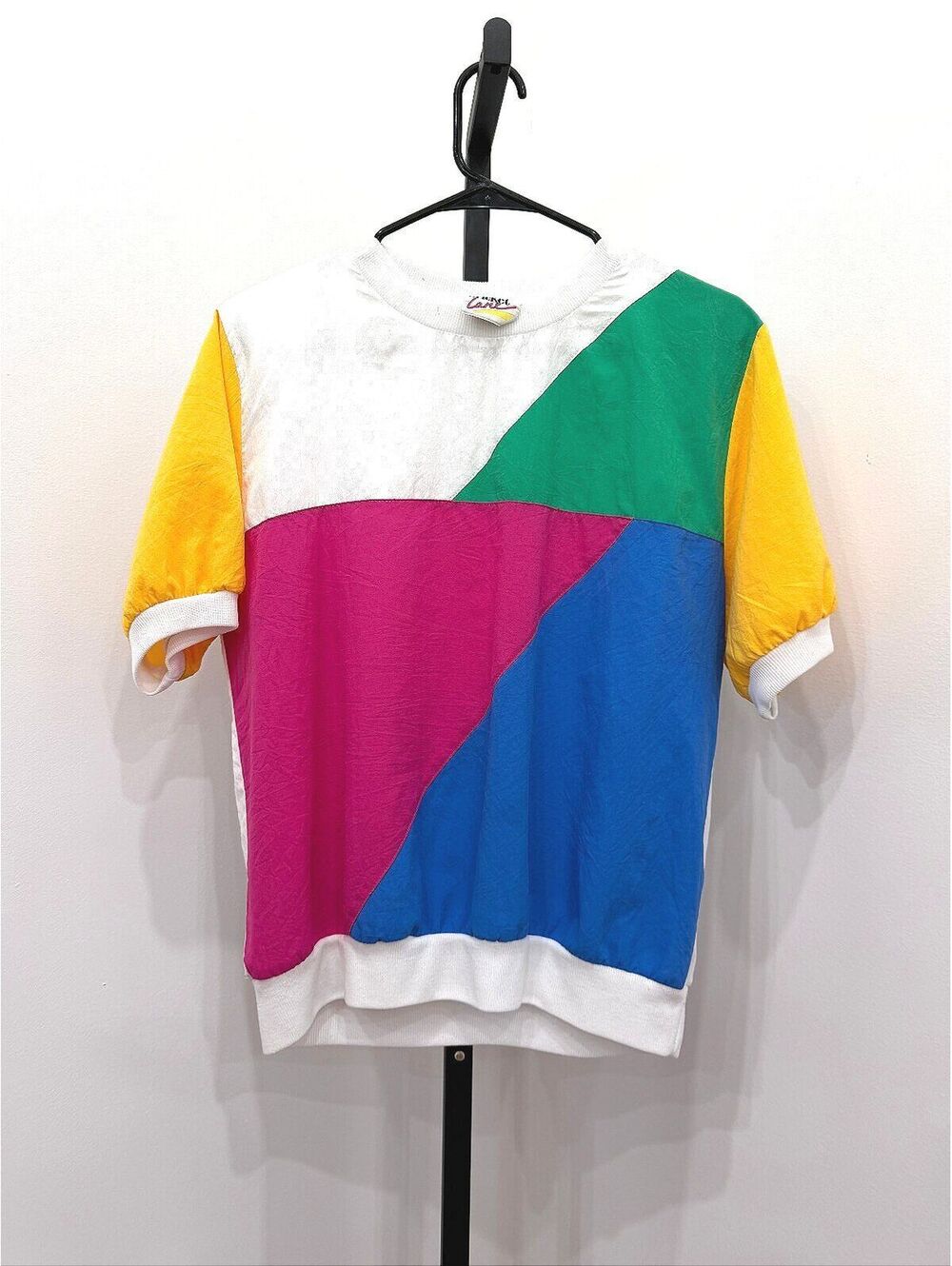 Cricket Lane Colorblock Short Sleeve Pullover Sweatshirt Grannycore y2k